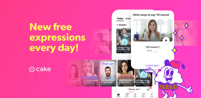 Ứng dụng học tiếng Anh giao tiếp miễn phí Cake