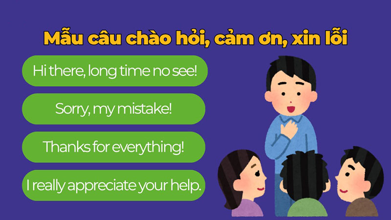 Mẫu câu chào hỏi cảm ơn xin lỗi