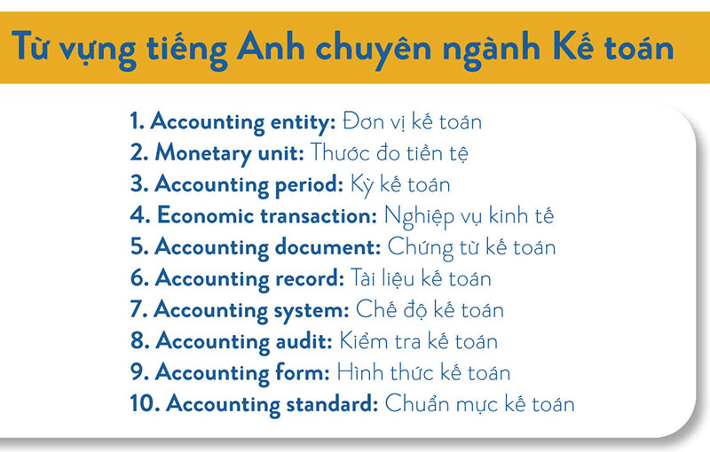 Từ vựng tiếng Anh chuyên ngành kế toán