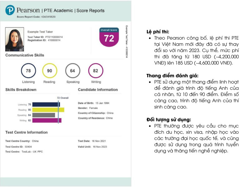 Chứng chỉ tiếng Anh PTE