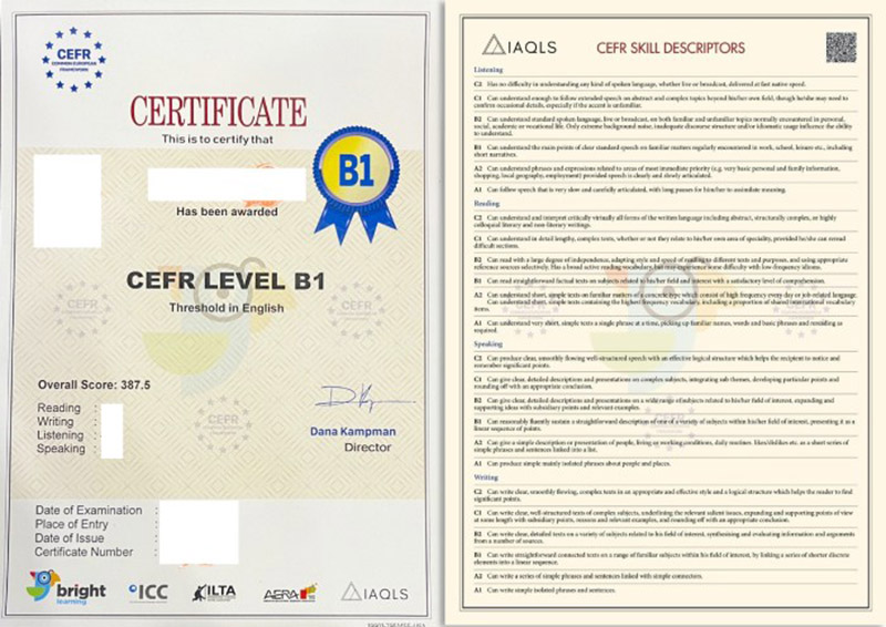 Chứng chỉ tiếng Anh Cefr