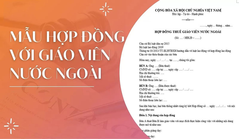 Mẫu hợp đồng cung cấp dịch vụ cho thuê giáo viên nước ngoài tiếng Việt