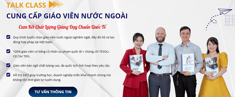 Talk Class là đơn vị cung cấp giáo viên nước ngoài uy tín
