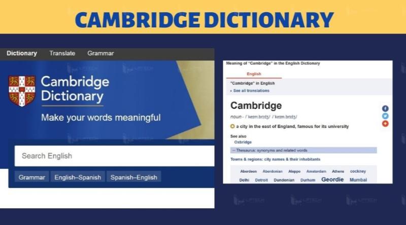 Cambridge Dictionary là công cụ đắc lực giúp người học tra cứu phiên âm IPA và nghe phát âm chuẩn giọng Anh-Anh lẫn Anh-Mỹ.