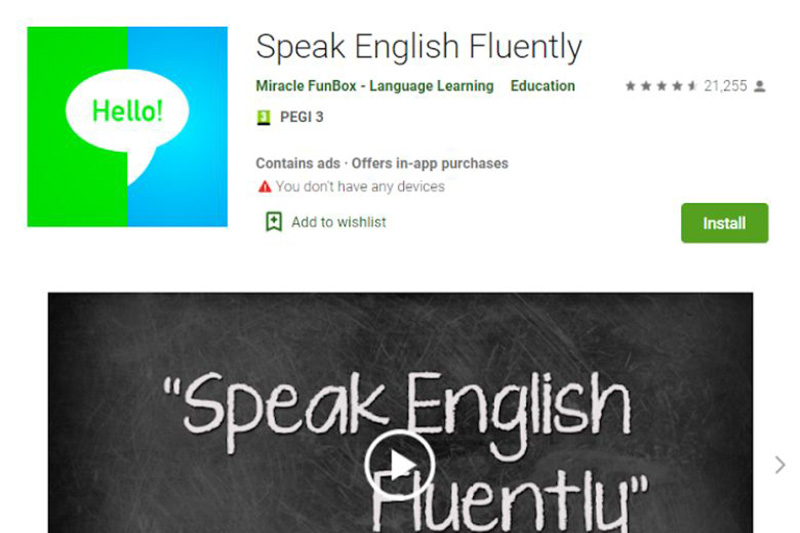 App phát âm tiếng Anh Speak English Fluently