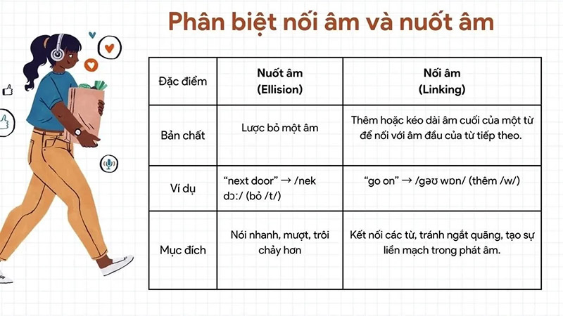 Phân biệt nối âm và nuốt âm