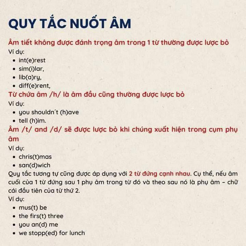 Quy tắc nuốt âm
