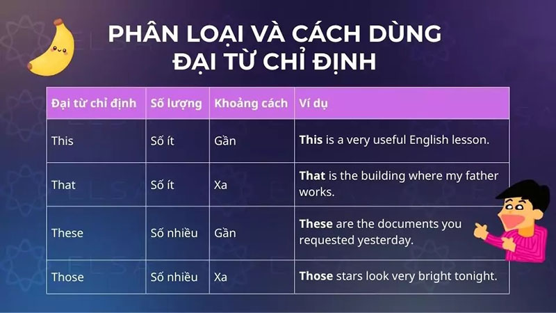 Cách sử dụng đại từ chỉ định